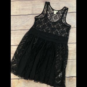 Anthro E Eloise Small Black Lace Dress Over dress